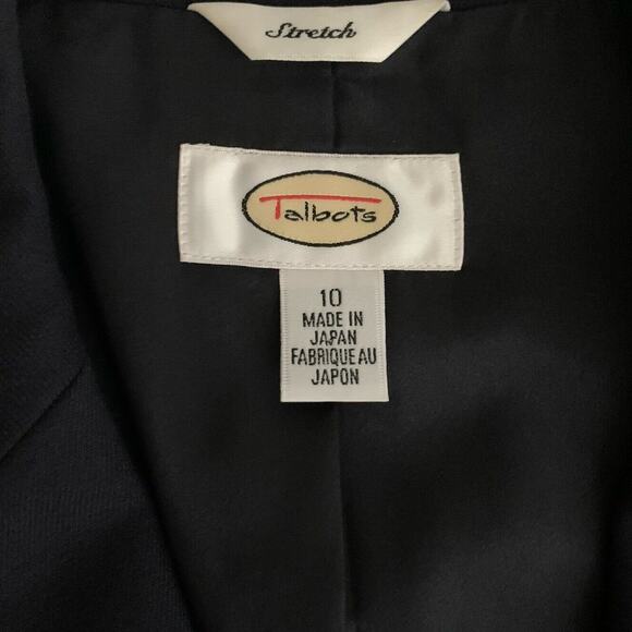 Talbots Blazer Women's Size 10 Gold 4 Button Nautical Blue Classic Wool Stretch - Picture 3 of 6